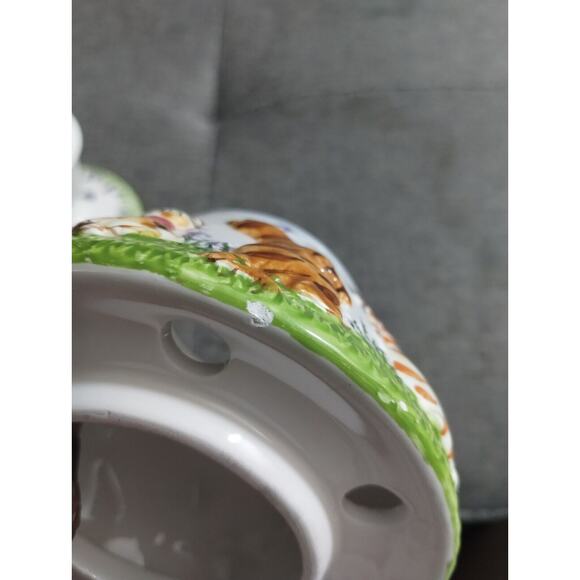 Kitten Kitty Cats Tea Light Candle Stand Ceramic Hand Painted Bees Butterfly - Picture 6 of 9